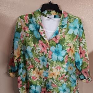 C.D. Daniels Women's 3X Button-up Layred Blouse